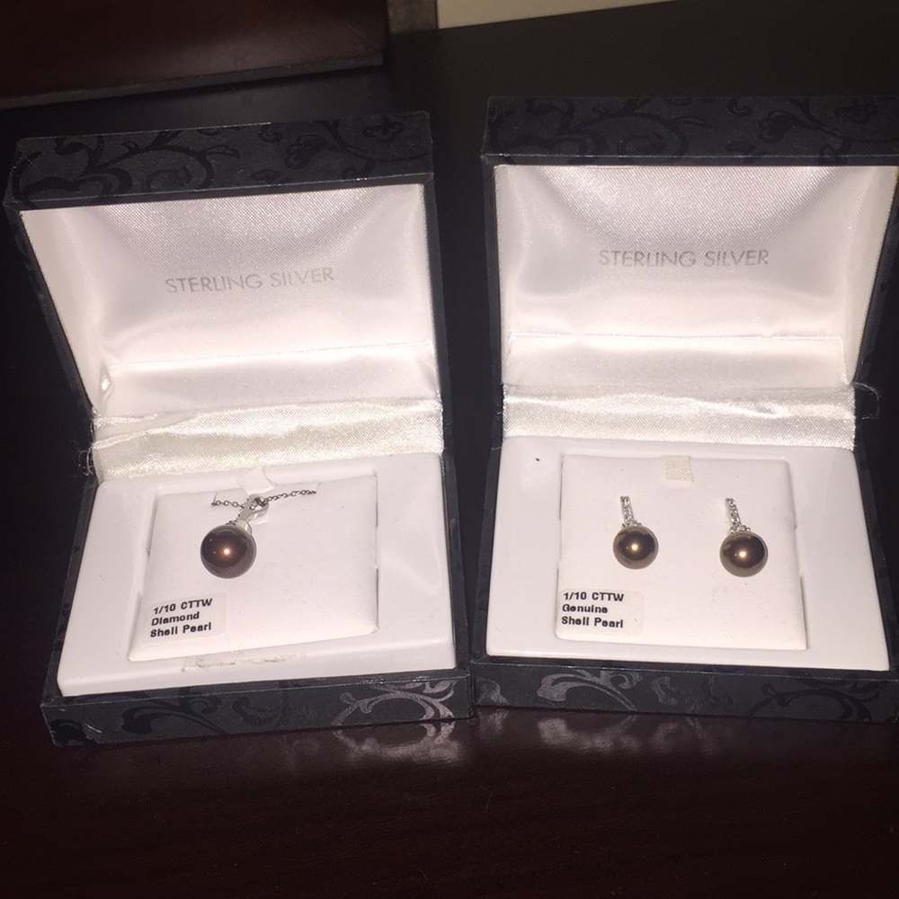 Necklace and earrings. Never worn